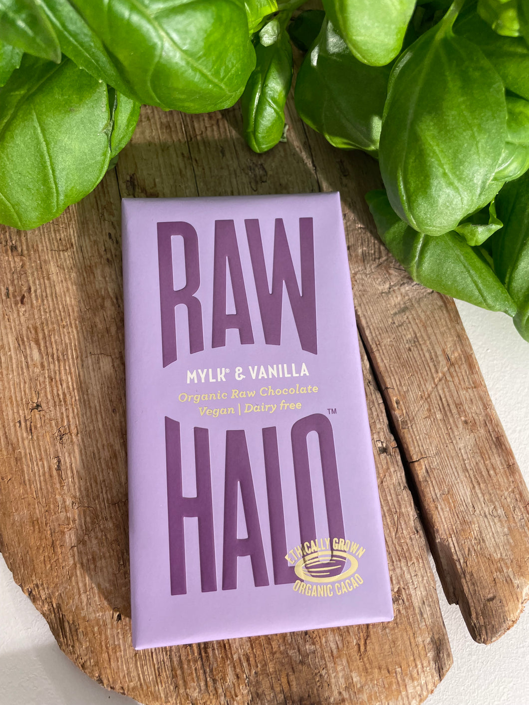 RAW HALO, lys med vanilje, økologisk sjokolade