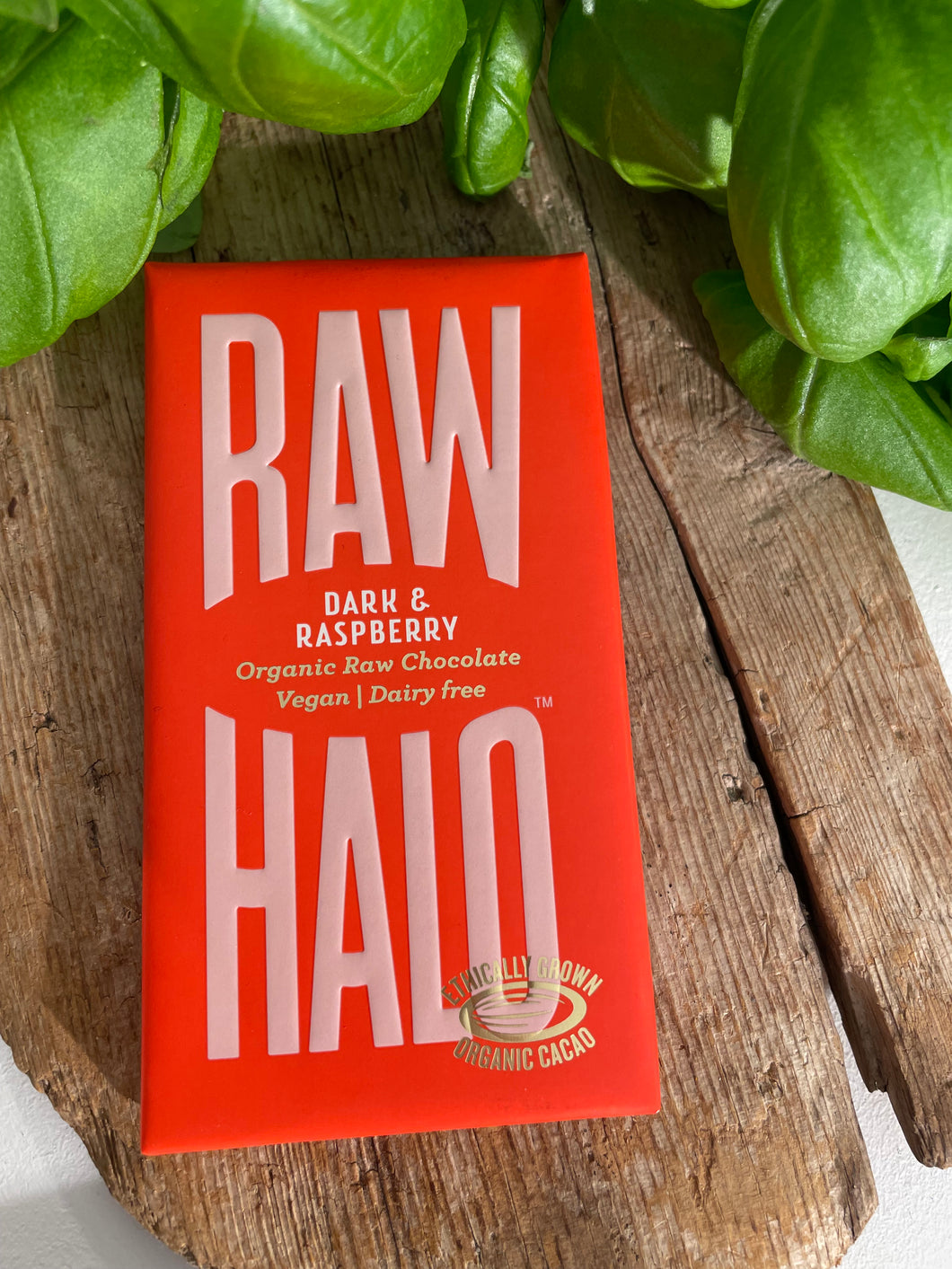 RAW HALO, mørk med bringebær, økologisk sjokolade