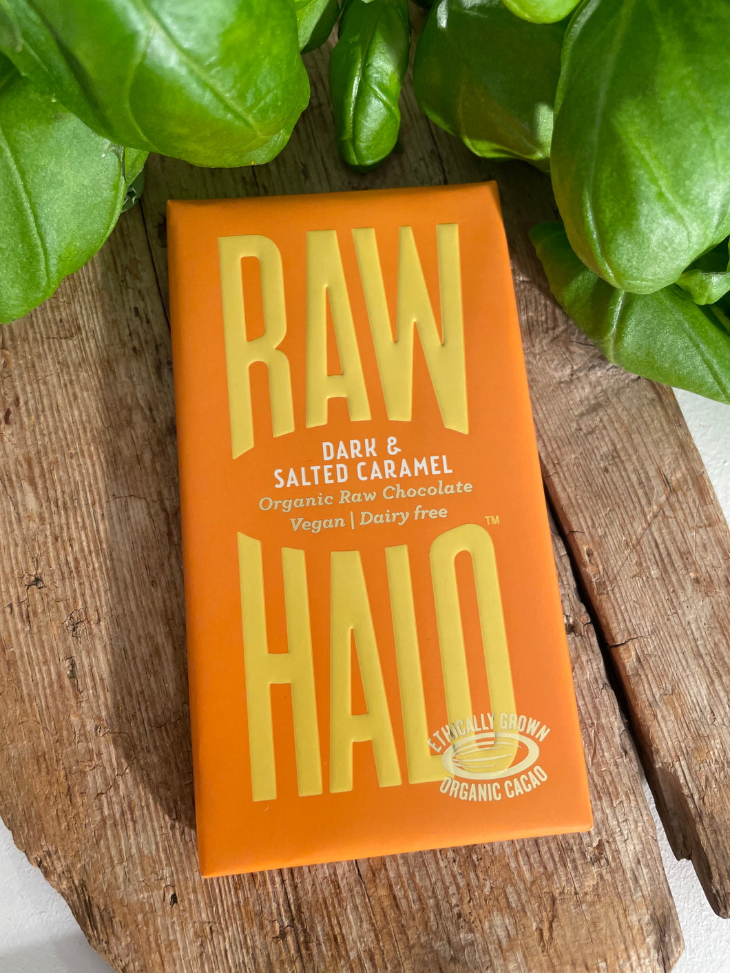 RAW HALO, mørk og salt karamell, økologisk sjokolade